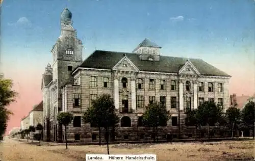 Ak Landau in der Pfalz, Blick auf die Höhere Handelsschule