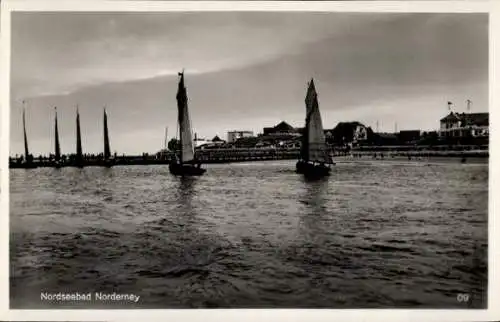 Ak Nordseebad Norderney Ostfriesland, Segelboote