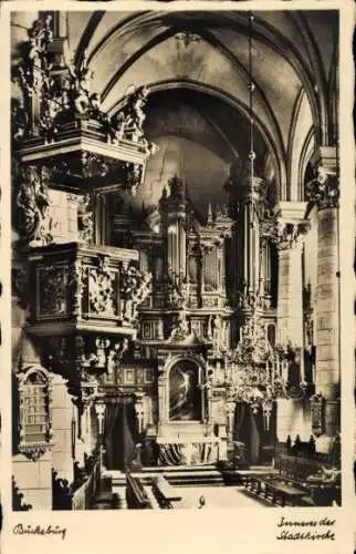 Ak Bückeburg im Kreis Schaumburg, Stadtkirche, Innenansicht, Orgel