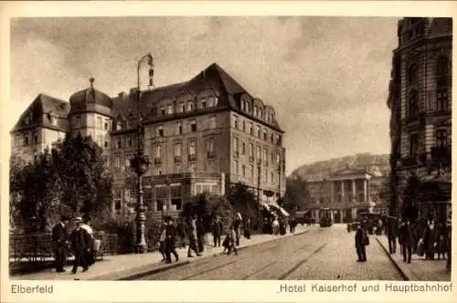 Ak Elberfeld Wuppertal, Hotel Kaiserhof, Hauptbahnhof
