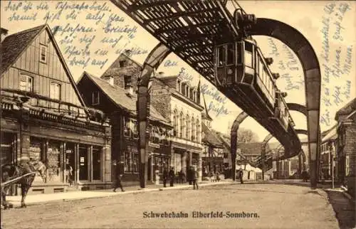 Ak Elberfeld Wuppertal, Schwebebahn, Sonnborn