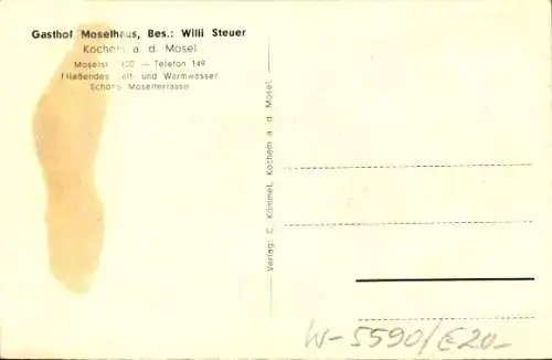 Ak Cochem an der Mosel, Gasthof Moselhaus