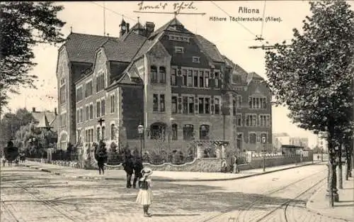 Ak Hamburg Altona, Höhere Töchterschule (Allee)
