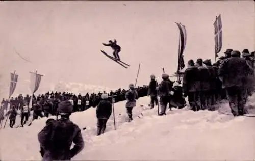 Ak Skispringer, Zuschauer, Wintersport