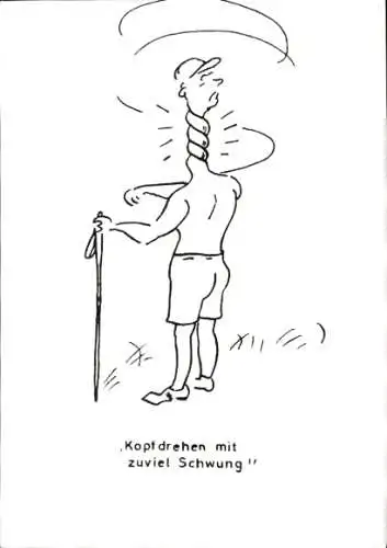 Ak Sport, Training, Kopfdrehen mit zu viel Schwung