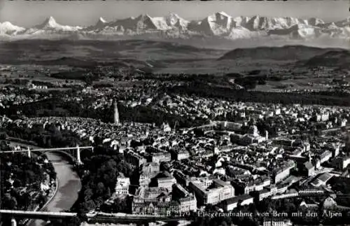 Ak Bern Stadt Schweiz, Panorama, Alpen