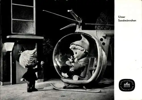 Ak Unser Sandmännchen, Sandmann, Hubschrauber, DDR Kinderfernsehen, S 67