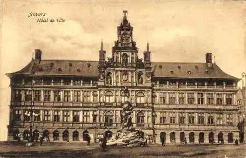 Ak Antwerpen Antwerpen Flandern, Rathaus