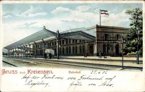 Litho Kreiensen Einbeck, Partie am Bahnhof, Gleisseite