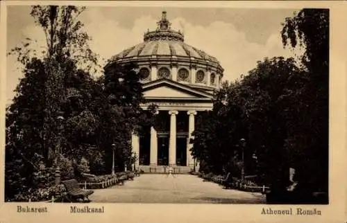 Ak București Bukarest Rumänien, Musiksaal, Atheneul Roman