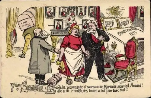 Ak Armand Fallières, Verfassung 1906, Marianne, Emile Loubet