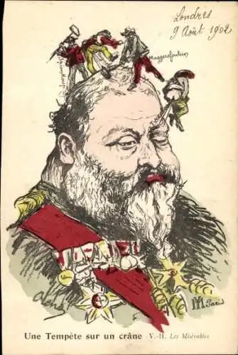 Künstler Ak Edward VII, König von Großbritannien, Karikatur