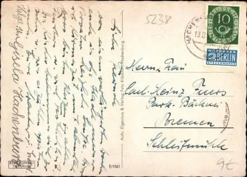 Ak Hachenburg im Westerwald, Tordurchgang, Kirchturm