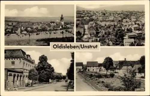 Ak Oldisleben am Kyffhäuser Thüringen, Teilansichten, Marktstraße, Hinzeplatz