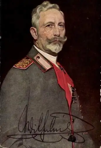 Künstler Ak Schwarz, Alfred, Kaiser Wilhelm II., Eisernes Kreuz, Uniform, Portrait