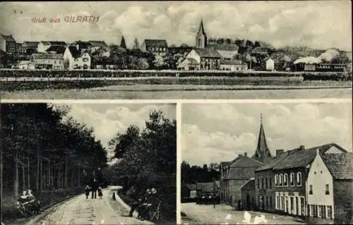 Ak Gillrath Geilenkirchen Nordrhein Westfalen, Teilansicht, Straßenpartie, Feldweg, Eisenbahn