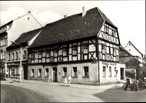 Ak Ronneburg in Thüringen, Gasthaus Gambrinus (unter Denkmalschutz)