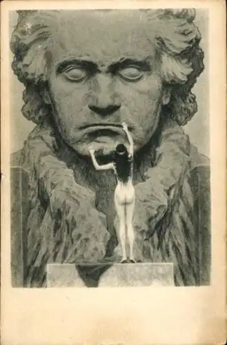 Jugendstil Künstler Ak Fidus, Beethoven, Nackte Frau
