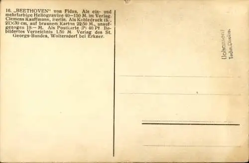 Jugendstil Künstler Ak Fidus, Beethoven, Nackte Frau