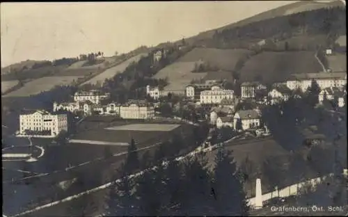 Foto Ak Lázně Jeseník Gräfenberg Freiwaldau Reg Olmütz, Ort mit Umgebung