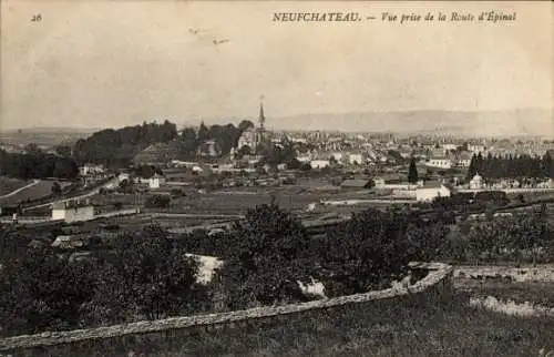Ak Neufchateau Vosges, Gesamtansicht, Blick von der Route d'Epinal