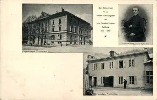 Ak Salzburg, Vereinshaus Katholischer Gesellenverein, 50-jähr. Gründungsfest 1902, Adolph Kolping