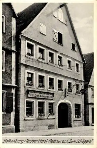 Ak Rothenburg ob der Tauber, Hotel Gasthaus Zum Schöppler