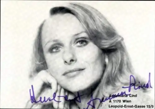 Ak Schauspielerin Annemarie Lind, Portrait, Autogramm