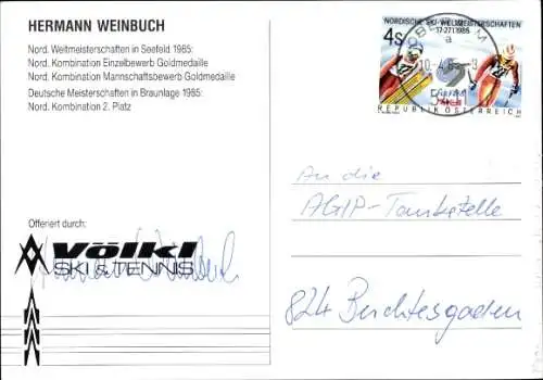Ak Schauspieler Hermann Weinbuch, Autogramm, Nord. Kombination
