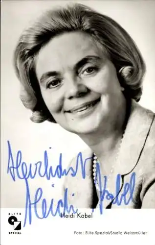 Ak Schauspielerin und Sängerin Heidi Kabel, Portrait, Autogramm