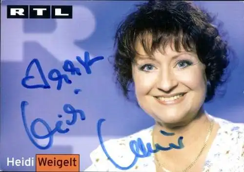 Ak Schauspielerin Heidi Weigelt, Portrait, Autogramm, RTL