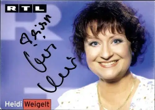 Ak Schauspielerin Heidi Weigelt, Portrait, Autogramm, RTL
