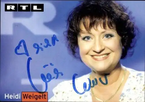 Ak Schauspielerin Heidi Weigelt, Portrait, Autogramm, RTL