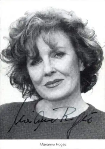 Ak Schauspielerin Marianne Rogee, Portrait, Autogramm, Rolle Isolde Pavarotti, Lindenstraße