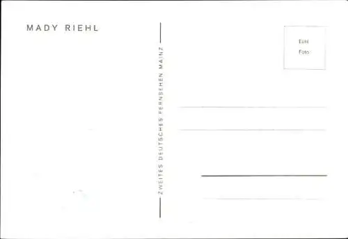 Ak Schauspielerin Mady Riehl, Portrait, Autogramm