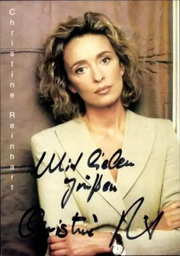 Ak Schauspielerin Christine Reinhart, Standportrait, Autogramm