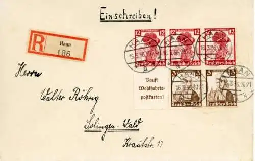 Teil-H-Bl. auf R-Brief, Nr. 104