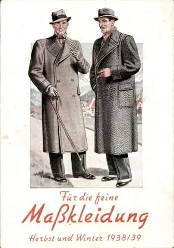 Ak Reklame, Männer Maßkleidung Herbst und Winter 1938/1939