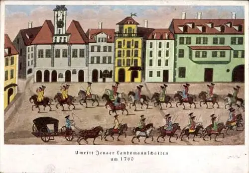 Künstler Ak Jena in Thüringen, Umritt Jenaer Landsmannschaften um 1760