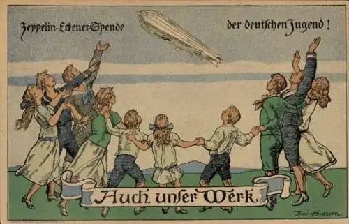 Künstler Ak Stassen, F., Zeppelin-Eckener-Spende der deutschen Jugend, Auch unser Werk