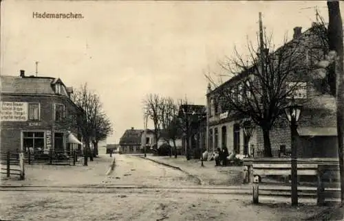 Ak Hademarschen in Holstein, Straßenpartie