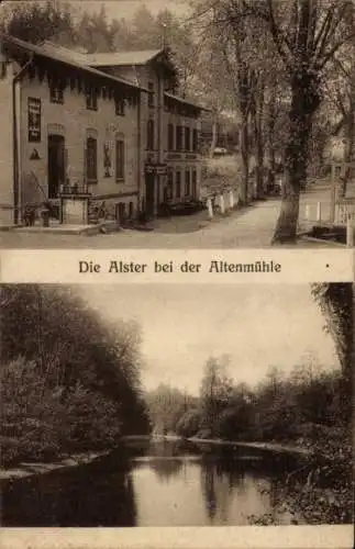 Ak Hamburg Wandsbek Bergstedt, Alster bei der Altenmühle, Gasthaus