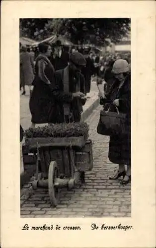 Ak Reklame, Chocolat Martougin, Straßenhändler