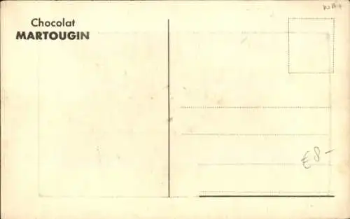 Ak Reklame, Chocolat Martougin, Straßenhändler