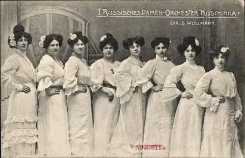 Ak I. Russisches Damen-Orchester Koschinka, Dir. S. Wollmann
