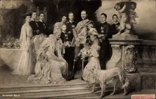 Künstler Ak Keller, Ferdinand, Deutsches Kaiserhaus unter Kaiser Wilhelm II., Windhund