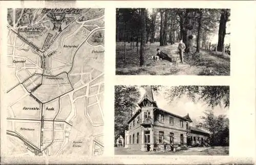 Ak Hamburg Groß Borstel, Borsteler Jäger, Stadtplan