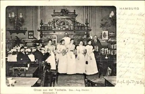 Ak Hamburg Wandsbek Poppenbüttel, Gruss aus der großen Tonhalle, Bleichenbr. 4