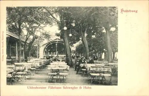 Ak Hamburg Nord Uhlenhorst, Uhlenhorster Fährhaus Schwegler und Hahn, Terrassenpartie