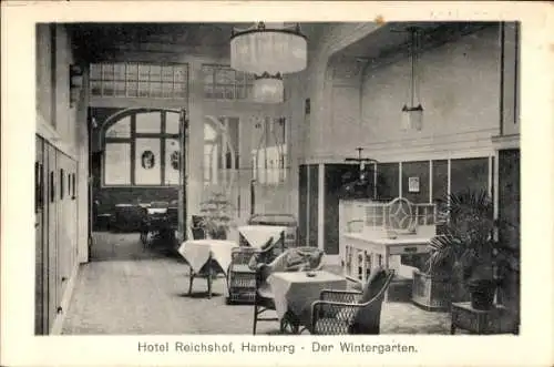 Ak Hamburg Wandsbek, Hotel Reichshof, Wintergarten